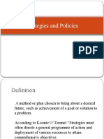 Strategies and Policies