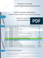 2019 2020 CSE206 Week09 Ch9 Ch10 Number Systems and Computer Arithmetic