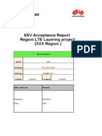 SSV Acceptance Report Region LTE Layering Project (XXX Region)