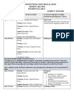 Dav Institutions, West Bengal Zone SESSION: 2022-2023 Divided Syllabus Class: Viii Subject-English