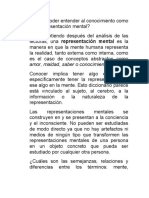 Cómo Poder Entender Al Conocimiento Como Una Representación Mental