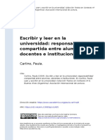 Carlino, Paula (2004) - Escribir y Leer en La Universidad Responsabilidad Compartida Entre Alumnos, Docentes e Instituciones