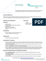 Potential and Kinetic Energy: Learning Objectives