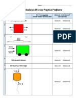 Balanced/Unbalanced Forces Practice Problems