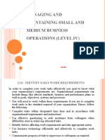 Managing and Maintaining Small and Medium Business Operations (Level Iv)