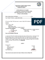 Topic: Statement of Financial Position (SFP) : Individual Performance Task/ Activity (Week 1 in The Module)