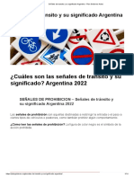 Señales de Transito y Su Significado Argentina