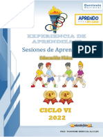 Experiencia de Aprendizaje #01 Educación Física 1º y 2º Secundaria Del 14 Mazo Al 08 de Abril 2022