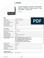 Product Data Sheet: Circuit Breaker Compact Nsx400F, 36ka at 415vac, Micrologic 2.3 Trip Unit 400A, 4 Poles 4D