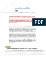 Benefits and Costs of FDI