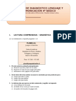 Prueba Diagnostico Inicios de 4° Lenguaje