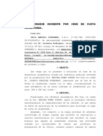 Promueve Incidente Por Cese de Cuota Alimentaria