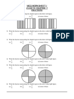 MCQ Worksheet-I: Class Vi: Chapter - 7 Fractions