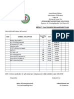 Project Procurement Management Plan (PPMP) : Crossing Bayabas National High School