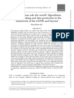 Brkan, Maja - 'Do Algorithms Rule The World - Algorithmic Decision-Making and Data Protection in The Framework of The GDPR and Beyond'