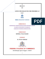 A Study of Training Program For The Fresher at TCS: Prerna College of Commerce