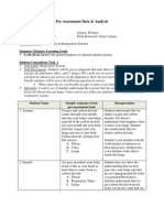 Pre-Assessment Data & Analysis: Unit Topic Area: Circulation & Respiration Systems Summary Primary Learning Goals