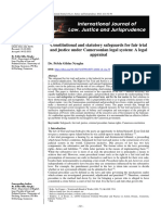 Constitutional and Statutory Safeguards For Fair Trial and Justice Under Cameroonian Legal System, A Legal Appraisal