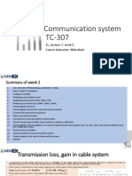 Communication System TC-307: EL, Lecture 7, Week 3 Course Instructor: Nida Nasir