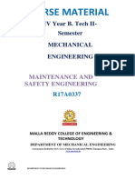 Maintenance and Safety Engineering