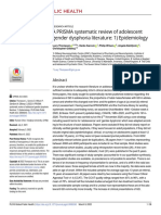 A PRISMA Systematic Review of Adolescent Gender Dysphoria Literature: 1) Epidemiology