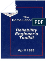 Rome Laboratory Reliability Engineer's Toolkit, April 1993