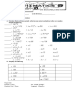 Quarter 2 - Assessment No. 4: Grade & Section