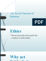 Ethics - Week - 2 - Functions of Busn.