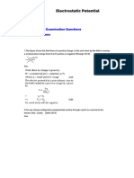 Electrostatic Potential: Previous Year Examination Questions 1 Mark Questions