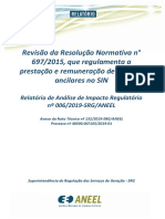 Revisão Da Resolução Normativa N° 697/2015, Que Regulamenta A Prestação e Remuneração de Serviços Ancilares No SIN