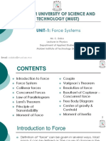 Malawi University of Science and Technology (Must) : UNIT-1: Force Systems