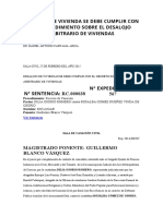 Desalojo de Vivienda Se Debe Cumplir Con El Procedimiento Sobre El Desalojo Arbitrario de Viviendas