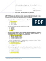 Human Behavior Pre - Test With Answer Key