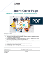 Assessment Cover Page: BSBPMG415 - Apply Project Risk Management Techniques