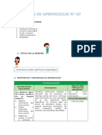 SESIÓN DE APRENDIZAJE Conocemos Nuestro Patrimonio Arqueológico