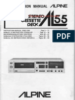 Alpine AL55 Stereo Cassette Deck Instruction Manual