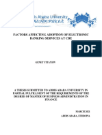 Factors Affecting Adoption of Electronic Banking Services at Cbe