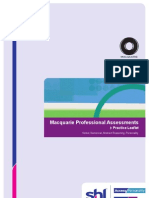 Macquarie Professional Assessments: Practice Leafl Et