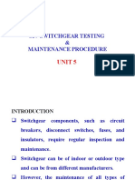 MV Switchgear Testing & Maintenance Procedure: Unit 5