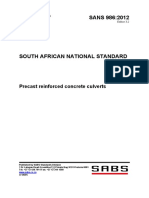 SANS 986:2012: Precast Reinforced Concrete Culverts