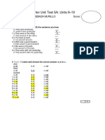 Starter Unit Test 5A: Units 9 - 10: Pronunciation