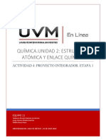 Química - Unidad 2: Estructura Atómica Y Enlace Químico: Actividad 4: Proyecto Integrador. Etapa 1