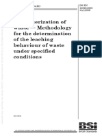 Characterization of Waste - Methodology For The Determination of The Leaching Under Specified Behaviour of Waste Conditions