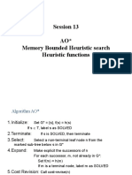 Session 13 AO Memory Bounded Heuristic Search Heuristic Functions