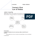 Newton's First Law of Motion: Chrisanta Manuela M. Elpa Week 4-Physics Stem B