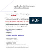 Miscellaneous: Eye, Ear, Skin, Pulmonary, Anti-Inflammatories & Cancers