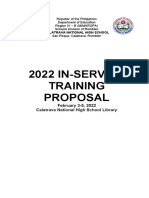 2022 IN-SERVICE Training Proposal: February 3-5, 2022 Calatrava National High School Library