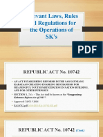 Relevant Laws, Rules and Regulations For The Operations of SK's