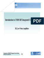 Introduction To CMOS RF Integrated Circuits Design: III. Low Noise Amplifiers