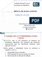 TRANSFERÊNCIA DE MASSA - AULA - 22 - 23 - 24 - Analogias Entre As CL Fluidodinâmica, Térmica e Mássica